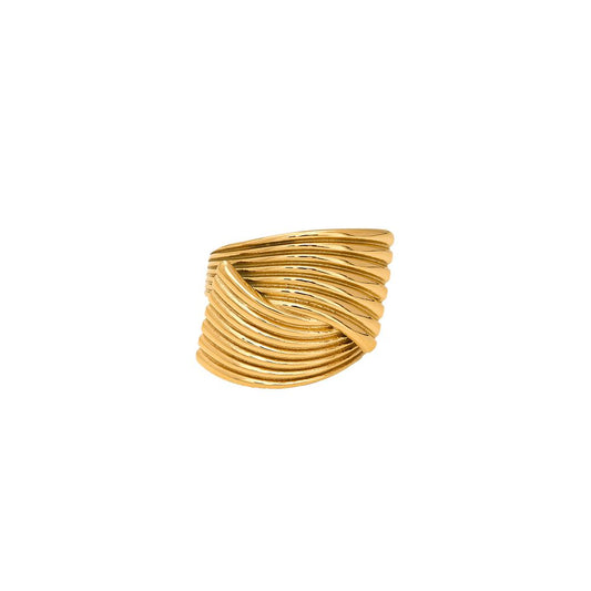 Ring "Brushed Gold" Edelstahl 14K vergoldet