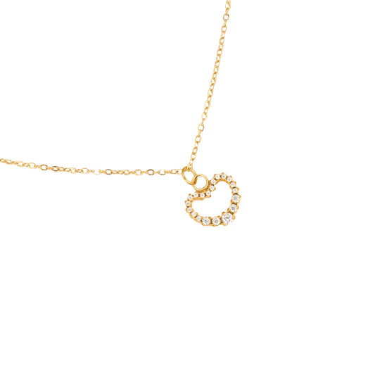 Halskette "Glänzendes Herz" Edelstahl 14K vergoldet in zwei Farben