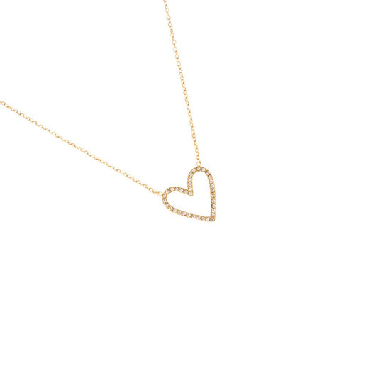 Halskette "Bigger Shining Heart" Edelstahl 14K vergoldet in zwei Farben