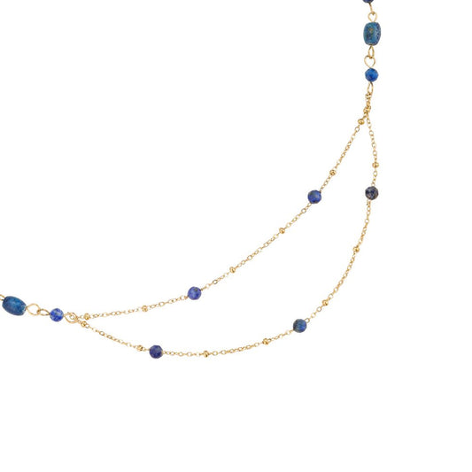Halskette "Golden Beach Beads" Edelstahl 14K vergoldet