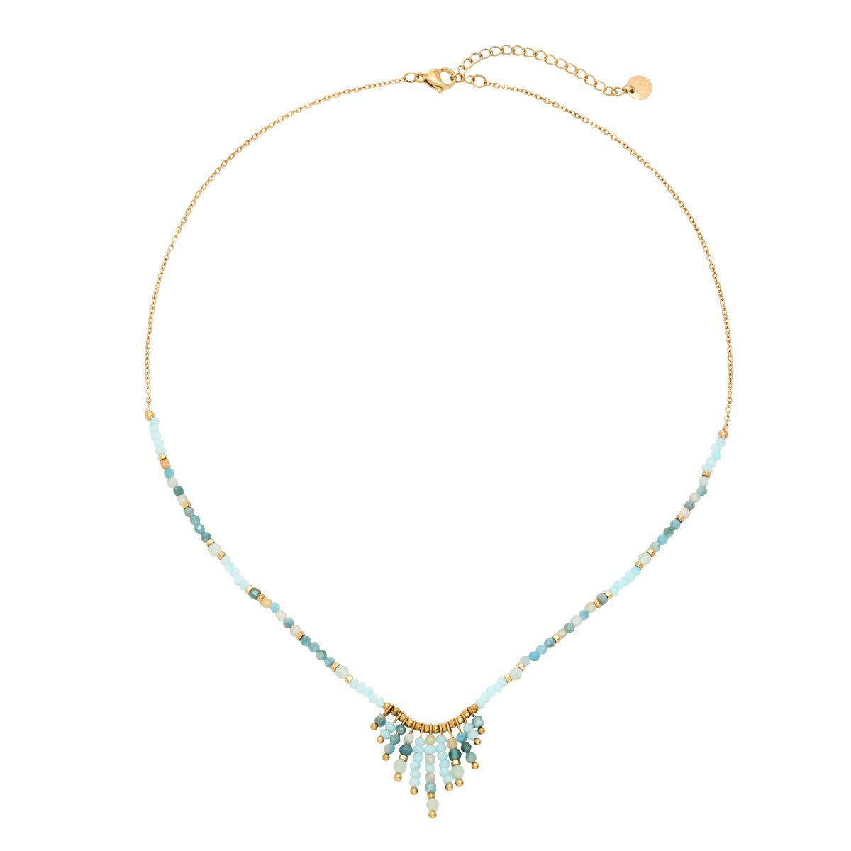 Halskette "Hanging Beads" Edelstahl 14K vergoldet