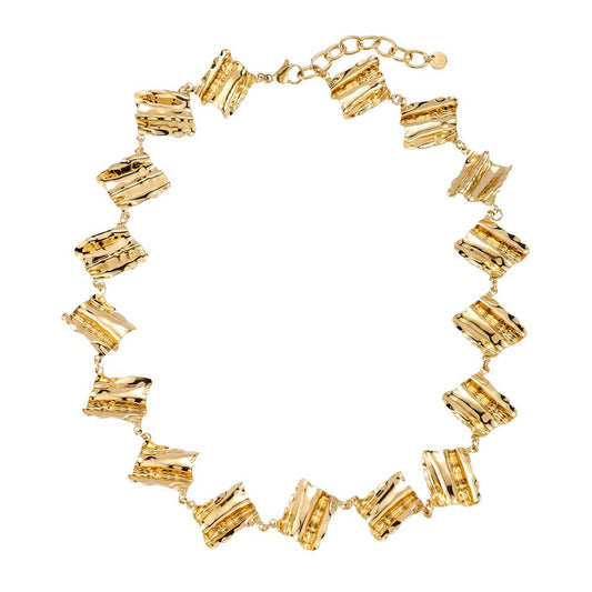 Halskette "Gold Blätter" Edelstahl 14K vergoldet