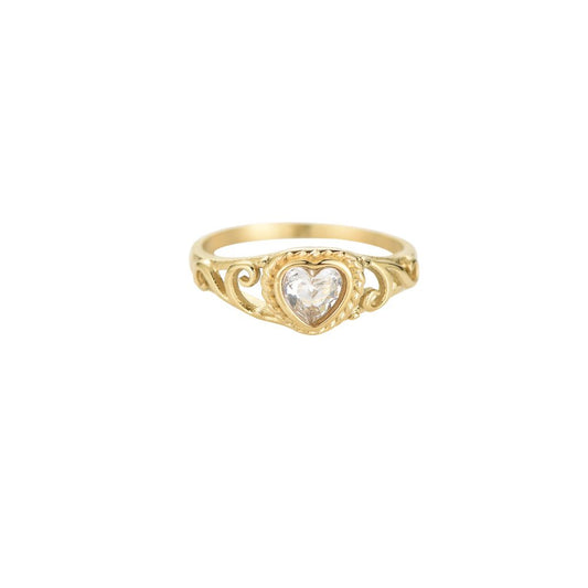 Ring "Deeply Entangled Heart" Edelstahl 14K vergoldet in zwei Farben