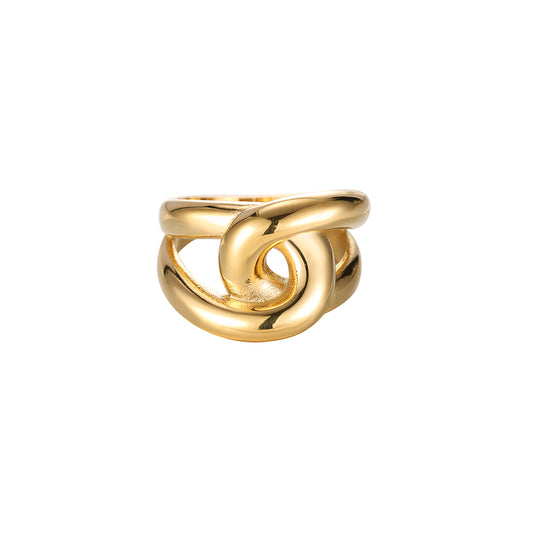 Ring "Knot" Edelstahl 14K vergoldet in zwei Farben