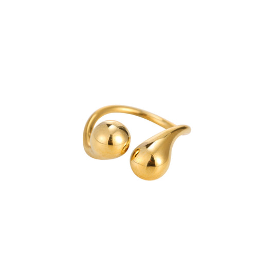 Ring "Soft Curve" Edelstahl 14K vergoldet
