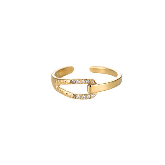 Ring "Left or Right" Edelstahl 14K vergoldet in zwei Farben