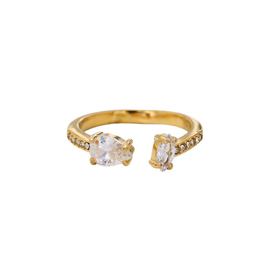Ring "Torwards Diamonds" Edelstahl 14K vergoldet in zwei Farben