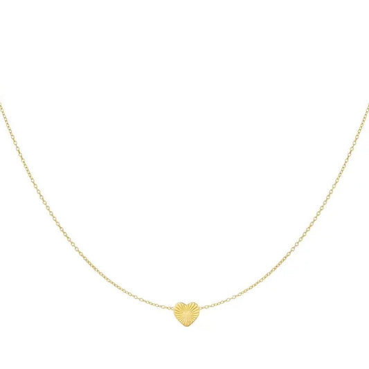 Halskette "Herz mit Relief" 925er Silber 18K vergoldet