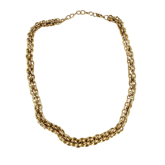 Halskette "3D Chain" Edelstahl 14K vergoldet