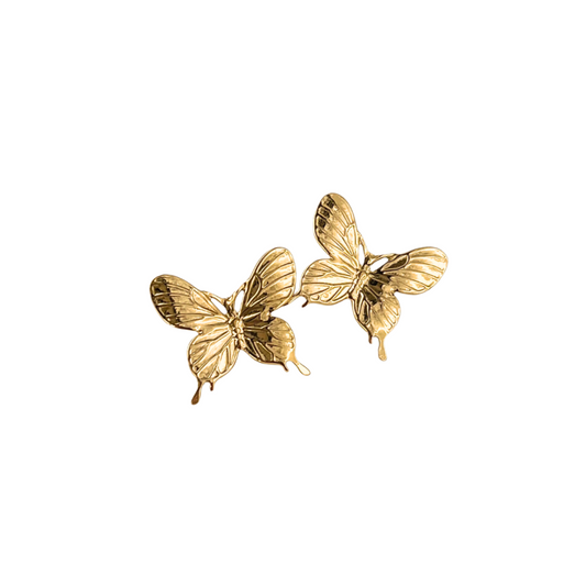 Ohrstecker "Vivid Butterfly" Edelstahl 14K vergoldet in zwei Farben