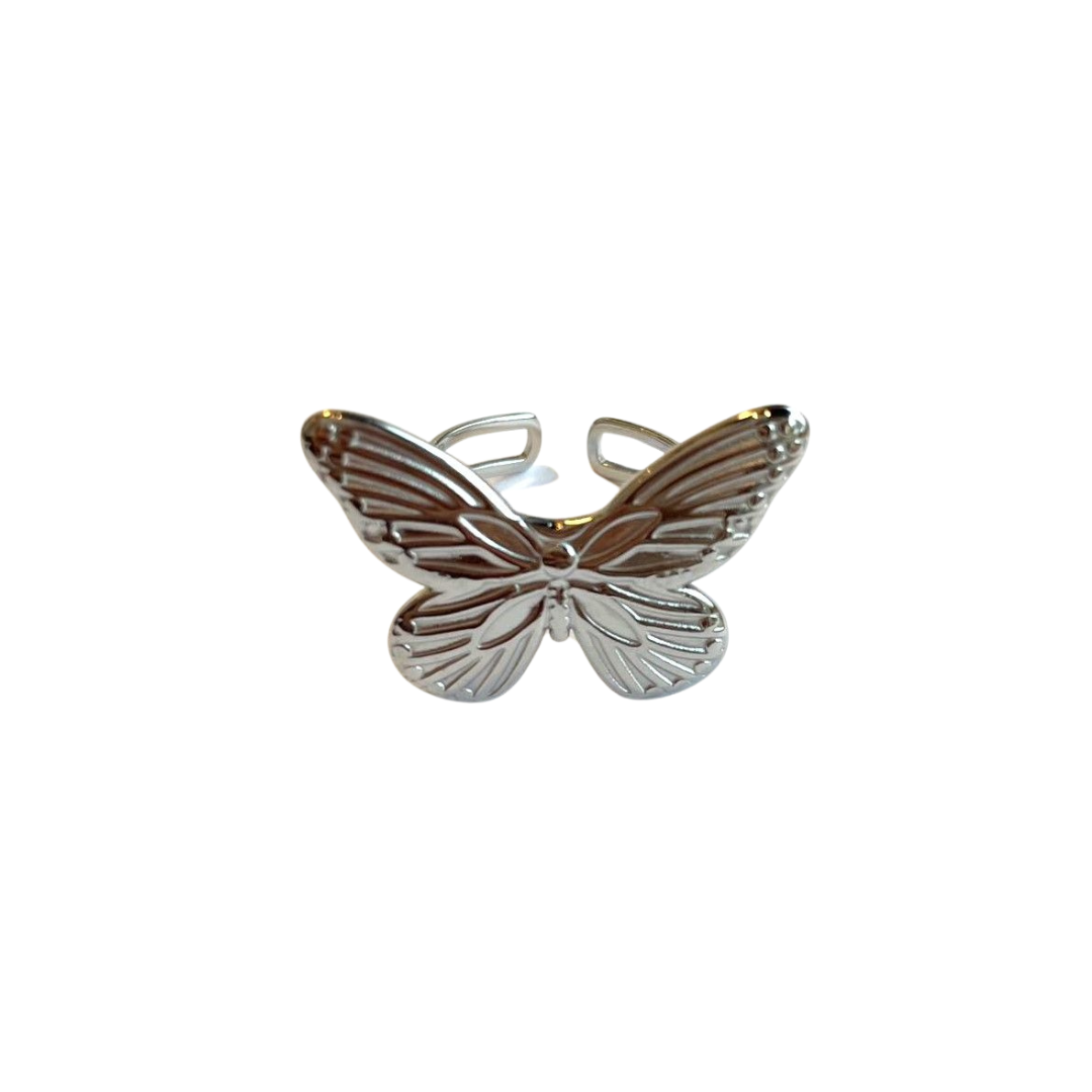 Ring "Butterfly" Edelstahl 14K vergoldet in zwei Farben