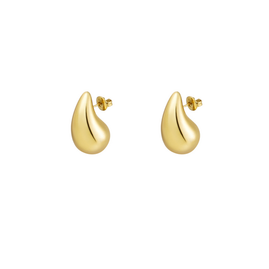 Ohrringe "Tropfen 2.6cm" Edelstahl 14K vergoldet in zwei Farben