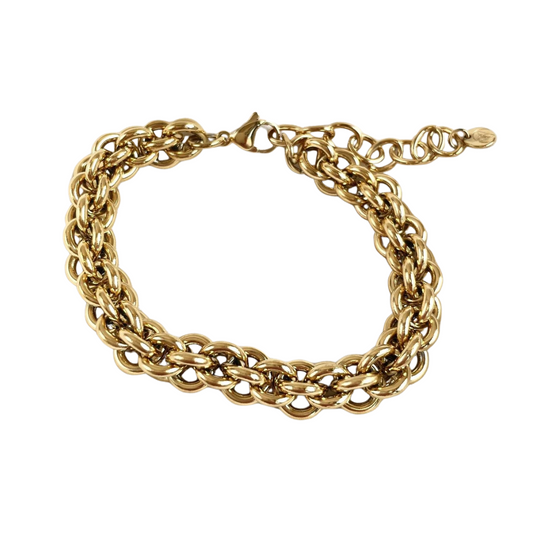 Armband "3D Chain" Edelstahl 14K vergoldet