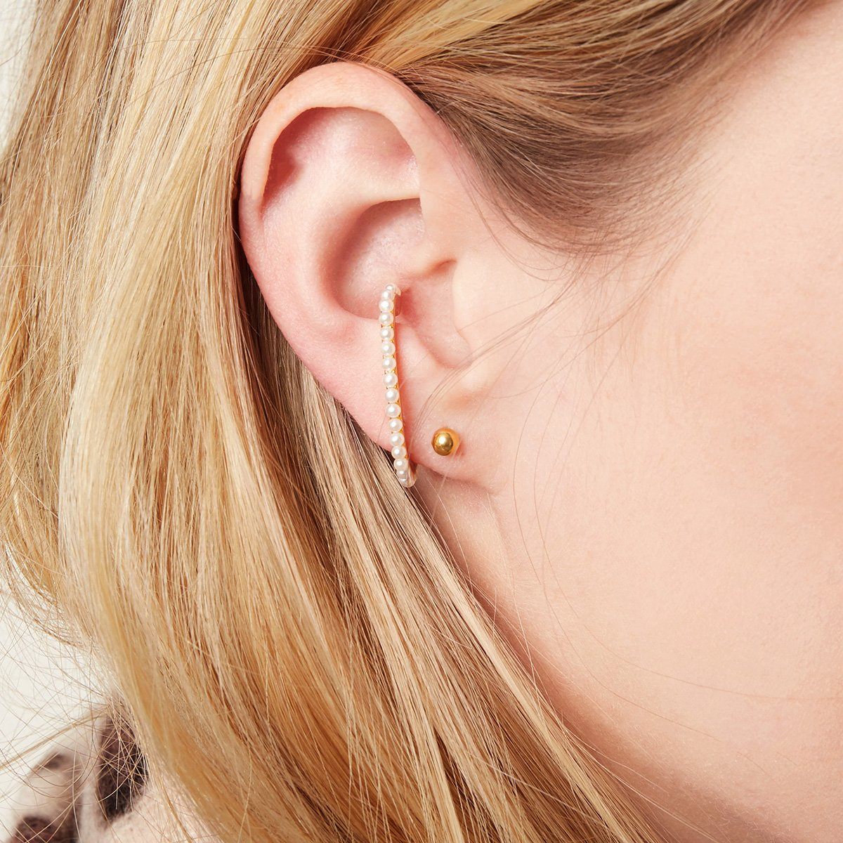 Ear Cuff "Pearls" 18K vergoldet