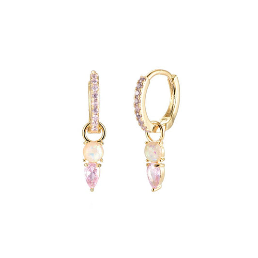 Ohrringe "Opal Diamond" 14K vergoldet in zwei Farben