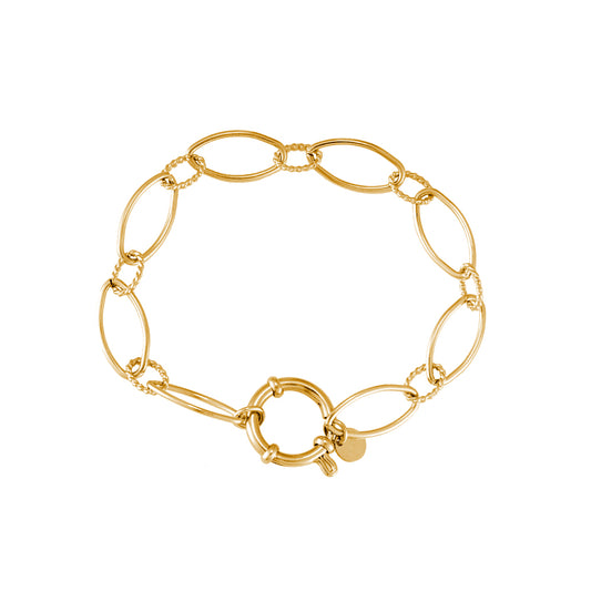 Armband "Oval Chain" Edelstahl 14K vergoldet in zwei Farben