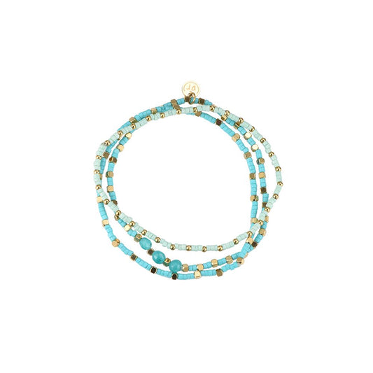 Armband "Mini Beads" Edelstahl 14K vergoldet in zwei Farben