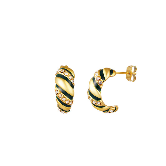 Ohrringe "Baquette" Edelstahl 18K vergoldet in drei Farben