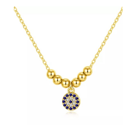 Halskette "Nazar & Dots" 925er Silber 14K vergoldet