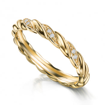 Ring "Croissant mit Zirkonia" 925er Silber 18K vergoldet
