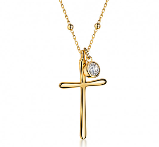 Halskette "Kreuz" 925er Silber 18K vergoldet in zwei Farben
