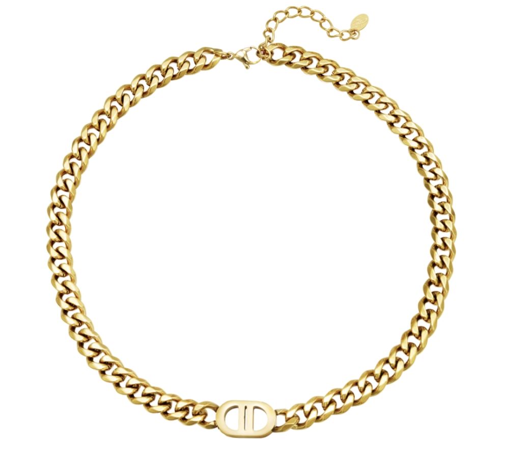 Halskette und Armband "Goodlife" Edelstahl 18K vergoldet