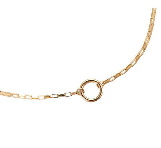 Halskette "Ring" Edelstahl 14K vergoldet