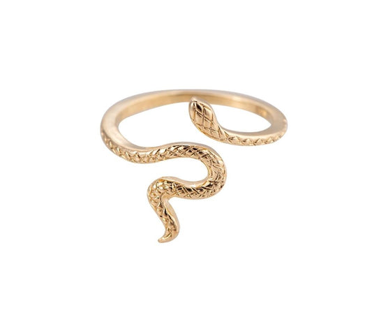 Ring "Snake" Edelstahl 14K vergoldet in zwei Farben