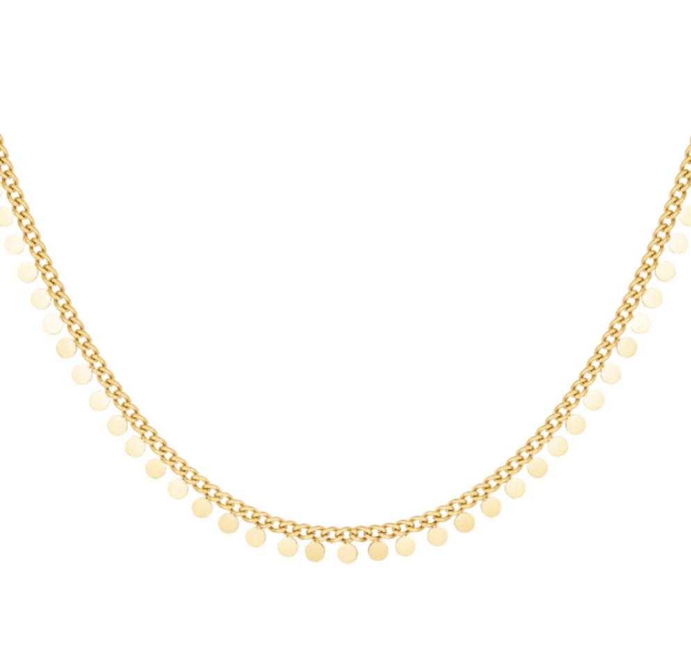 Halskette "Chain Circles" Edelstahl 14K vergoldet in zwei Farben