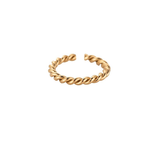 Ring "Twisted" Edelstahl 14K vergoldet in zwei Farben