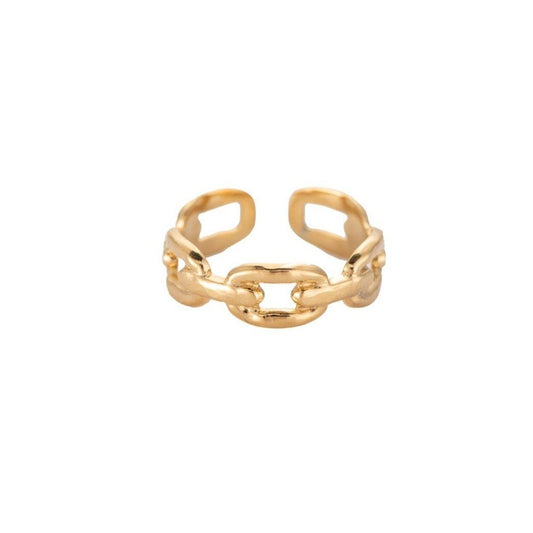 Ring "Arching Chain" Edelstahl 14K vergoldet