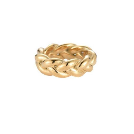 Ring "Braided Twist" Edelstahl mit 14K premium Vergoldung in zwei Farben
